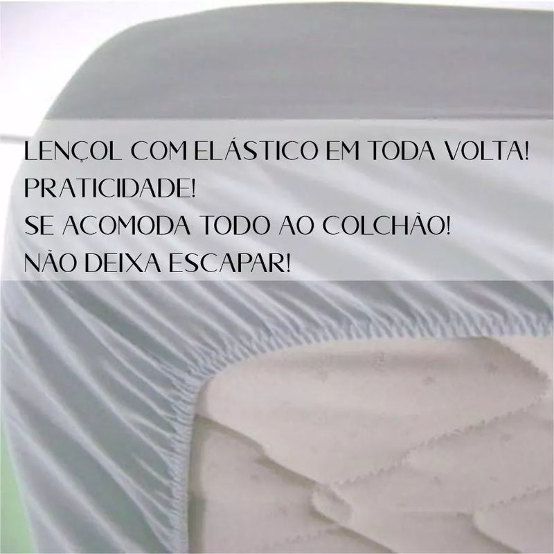 Jogo De Lençol Liso Cama Box Com Elástico 3 Pçs - 400 Fios - 100% Algodão